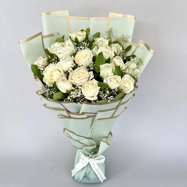Heavenly white Roses Bouquet